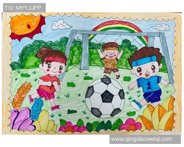 小学生用画笔描绘心中的足球明星展现童趣与梦想